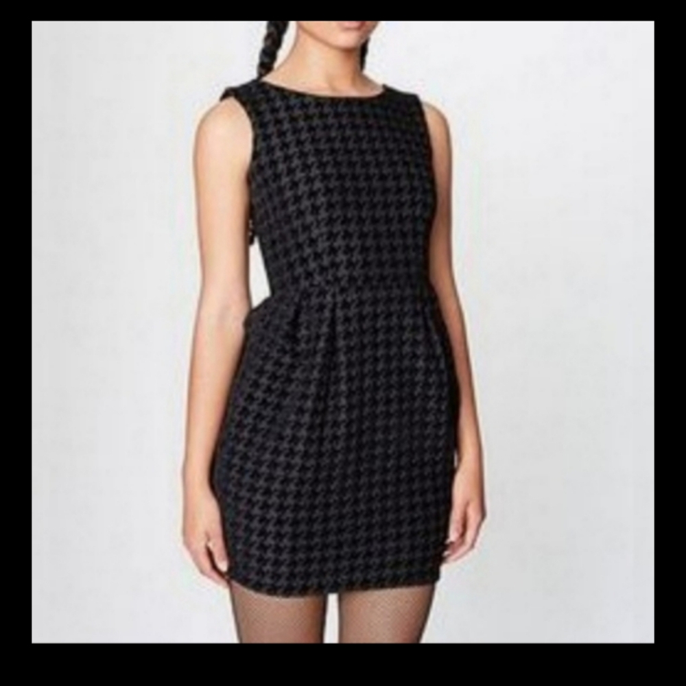 American Apparel black textured sheath mini dress